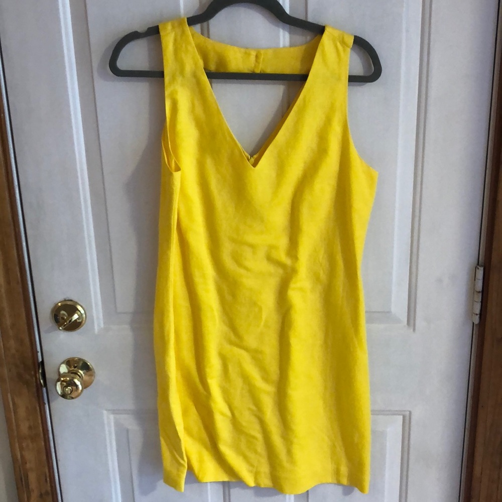 Banana Republic yellow v-neck sleeveless dress (6)
